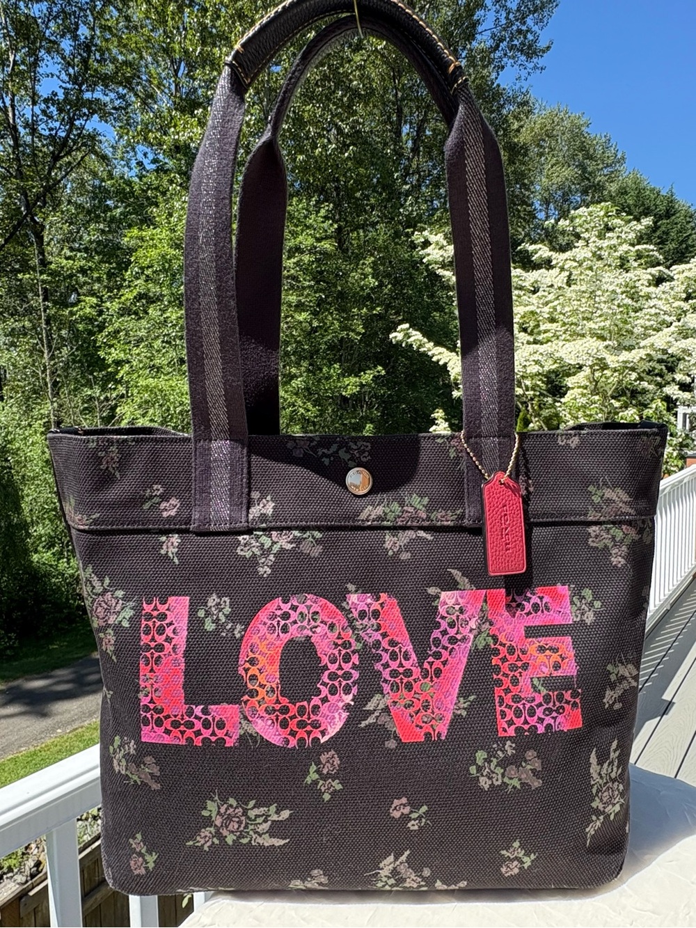 COACH x Jason Naylor Tote Bag With LOVE Graphic 91106
